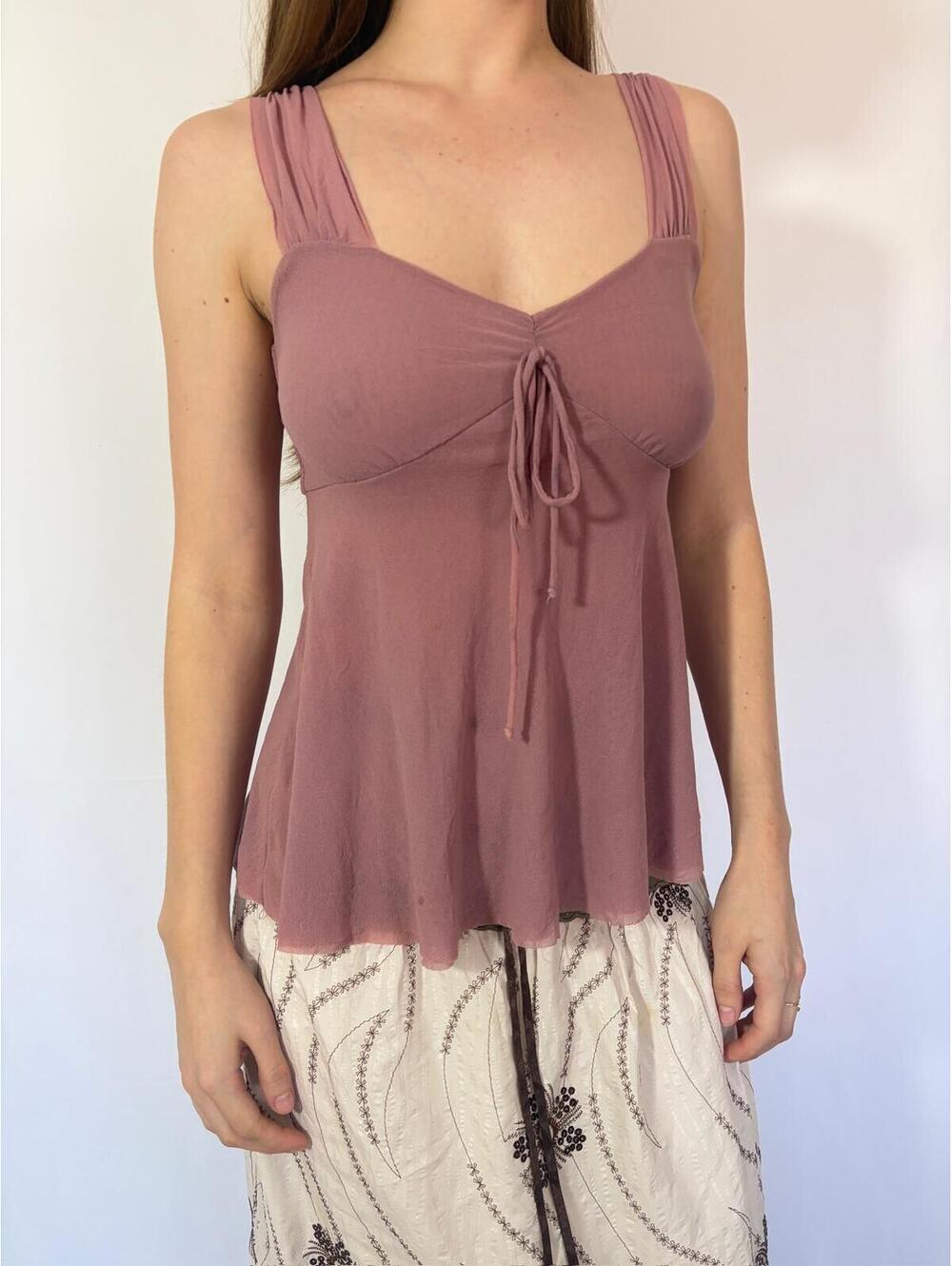 Pink Mesh Sweet Pea Y2K Fairy Coquette Top
